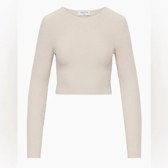 Aritzia Babaton Sculpt Knit Forefront Long Sleeve in Matte Pearl - Picture 3 of 12